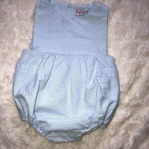 Blue Striped Baby Romper